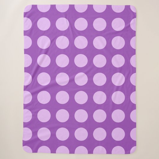 Couverture Sherpa Motif à pois violet (Devant)