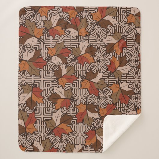 Couverture Sherpa Motif à quatre doigts Maple Feuille (Devant)