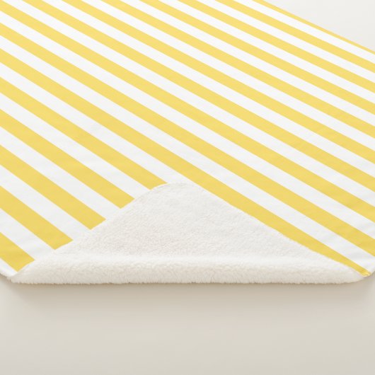 Couverture Sherpa Motif à rayures jaunes et blanches (3/4)