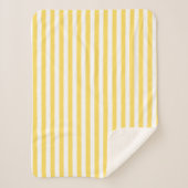 Couverture Sherpa Motif à rayures jaunes et blanches (Devant)