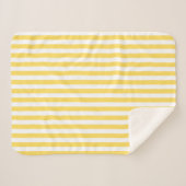 Couverture Sherpa Motif à rayures jaunes et blanches (Devant (Horizontal))