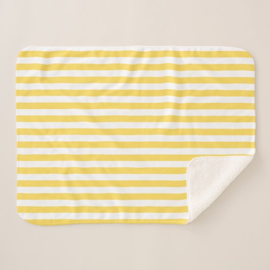 Couverture Sherpa Motif à rayures jaunes et blanches (Devant (Horizontal))