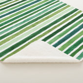 Couverture Sherpa Motif à rayures peintes vertes (3/4)