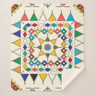 Couverture Sherpa Motif à répétition géométrique décoratif inspiré d