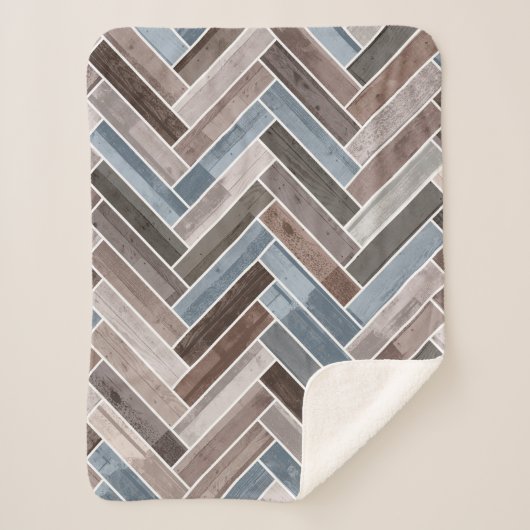 Couverture Sherpa Motif à squelette en gris Brown bleu (Devant)