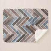 Couverture Sherpa Motif à squelette en gris Brown bleu (Devant (Horizontal))