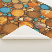 Couverture Sherpa motif abstrait : cercles bruns (3/4)