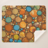 Couverture Sherpa motif abstrait : cercles bruns (Devant (Horizontal))