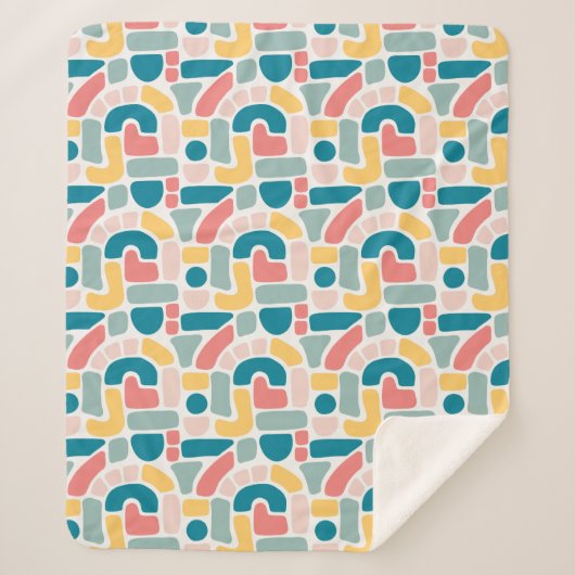 Couverture Sherpa Motif Abstrait coloré (Devant)