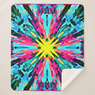 Couverture Sherpa Motif Abstrait coloré