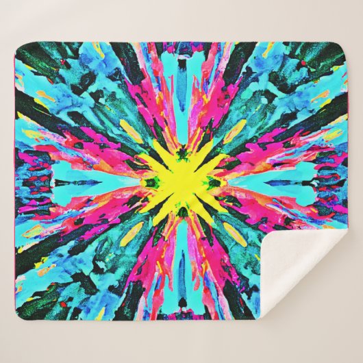 Couverture Sherpa Motif Abstrait coloré (Devant (Horizontal))