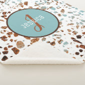 Couverture Sherpa Motif Abstrait customisé Terrazzo Brown et bleu (3/4)