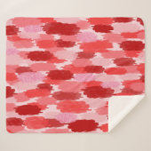 Couverture Sherpa Motif Abstrait de brosses rose rouge (Devant (Horizontal))