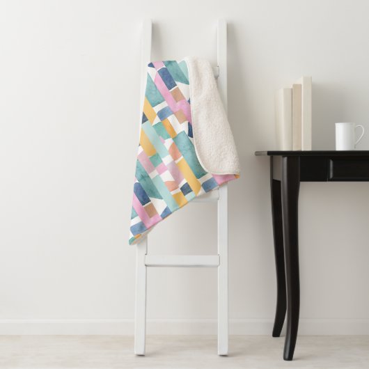 Couverture Sherpa Motif abstrait de forme d'aquarelle (En situation)