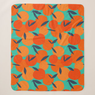 Couverture Sherpa Motif Abstrait de fruits orange