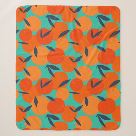 Couverture Sherpa Motif Abstrait de fruits orange (Devant)