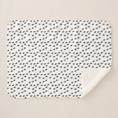 Couverture Sherpa Motif Abstrait de gouttes de pluie noire et blanch (Devant (Horizontal))