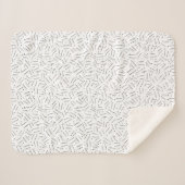 Couverture Sherpa Motif Abstrait de lignes et de points noirs et bla (Devant (Horizontal))