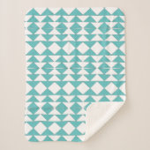 Couverture Sherpa Motif Abstrait de points bleus turquoise (Devant)
