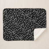 Couverture Sherpa Motif Abstrait de points noirs et blancs (Devant (Horizontal))