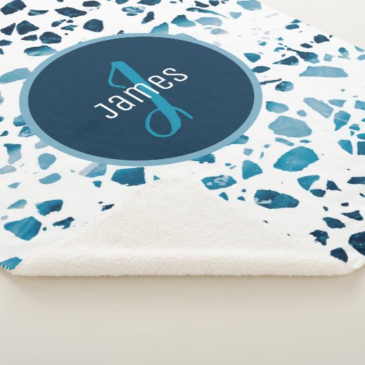 Couverture Sherpa Motif Abstrait en mosaïque de Terrazzo customisé (3/4)