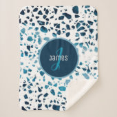 Couverture Sherpa Motif Abstrait en mosaïque de Terrazzo customisé (Devant)