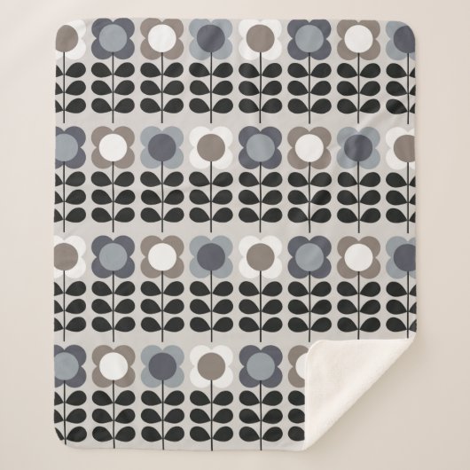 Couverture Sherpa motif Abstrait fleuri sans couture. Style nordique (Devant)