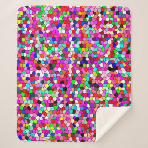Couverture Sherpa motif abstrait, fond d'écran en mosaïque coloré, g