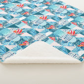 Couverture Sherpa Motif abstrait géométrique turquoise tropical (3/4)