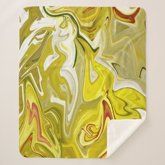 Couverture Sherpa Motif abstrait jaune (Devant)