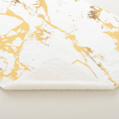 Couverture Sherpa Motif Abstrait moderne Faux Gold (3/4)
