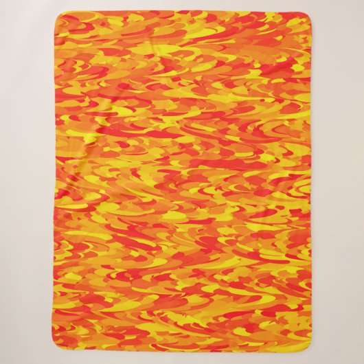 Couverture Sherpa Motif Abstrait orange rouge jaune (Devant)