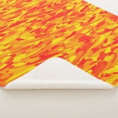 Couverture Sherpa Motif Abstrait orange rouge jaune (3/4)