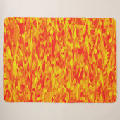 Couverture Sherpa Motif Abstrait orange rouge jaune (Devant (Horizontal))