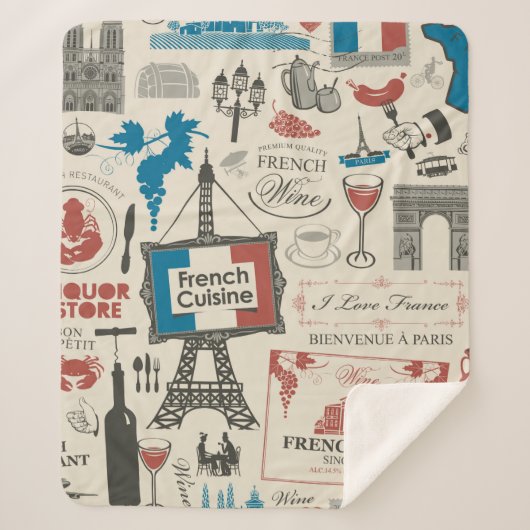 Couverture Sherpa motif Abstrait sans faille sur le thème de la Fran (Devant)