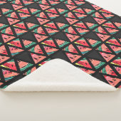 Couverture Sherpa Motif abstrait tiré par la main de pastèque (3/4)