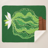 Couverture Sherpa motif Abstrait vert cactus transparent (Devant (Horizontal))
