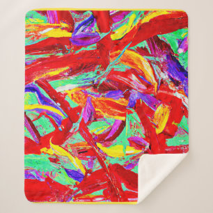 Couverture Sherpa Motif Abstrait vif