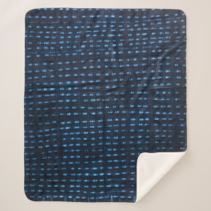 Couverture Sherpa Motif africain (Mali) Indigo  