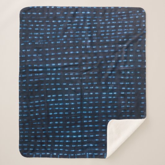 Couverture Sherpa Motif africain (Mali) Indigo | (Devant)