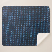 Couverture Sherpa Motif africain (Mali) Indigo | (Devant (Horizontal))