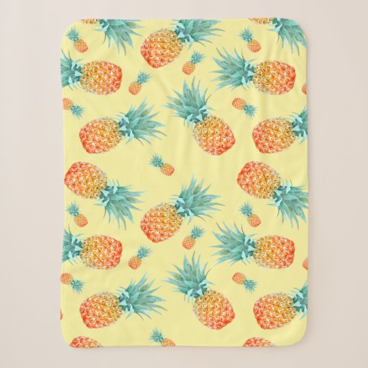 Couverture Sherpa Motif ananas (Devant)