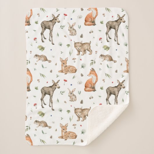 Couverture Sherpa Motif animal de bois mou (Devant)