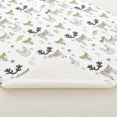 Couverture Sherpa Motif animal de griffonnage de région boisée (3/4)