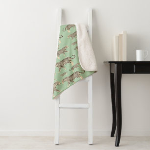 Couverture Sherpa Motif animal Jungle Jaguar