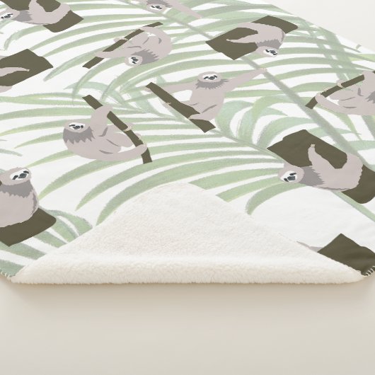 Couverture Sherpa Motif animal mignon Sloth en forêt sauvage (3/4)