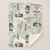 Couverture Sherpa Motif animal mignon Sloth en forêt sauvage (Devant)