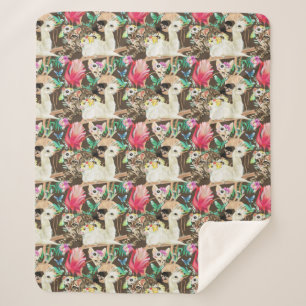 Couverture Sherpa Motif animal tropical