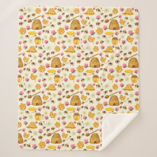 Couverture Sherpa Motif apicole