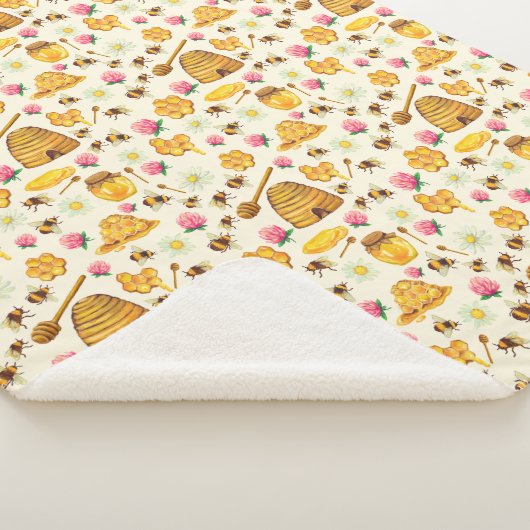 Couverture Sherpa Motif apicole (3/4)